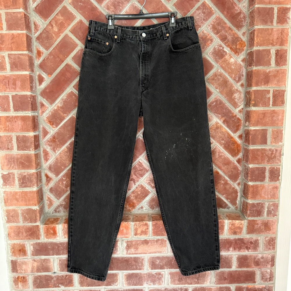 Vtg 1999 Levi's 560 Jeans Mens 38x32 Black Loose Fit Tapered Leg Denim READ